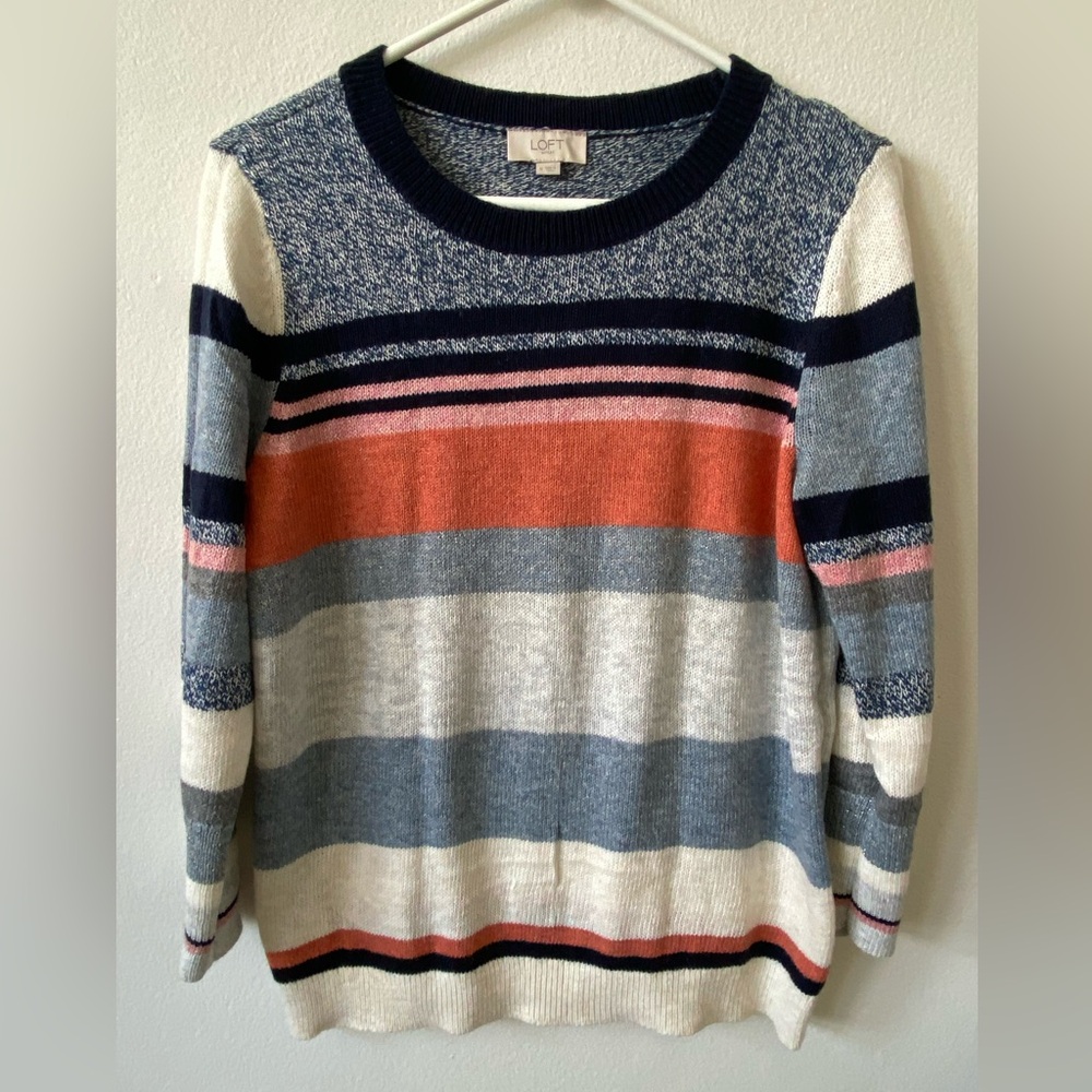 Loft Colorful Striped Women's Sweater M